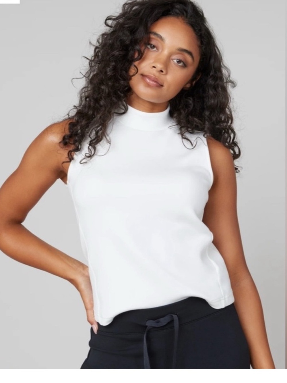 Spanx Air Essentials White Mockneck Tank 1X